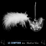 Oiseau argent+plume 7cm decoration noel de Déco de Noël - Jardinerie Bordeaux et Libourne dans 🎄Déco de sapin