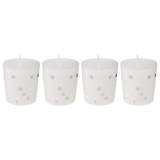 Bougie votive mm x4 blanc decoration de noel de Déco de Noël - Jardinerie Bordeaux et Libourne dans Bougie de Noël et accesso...