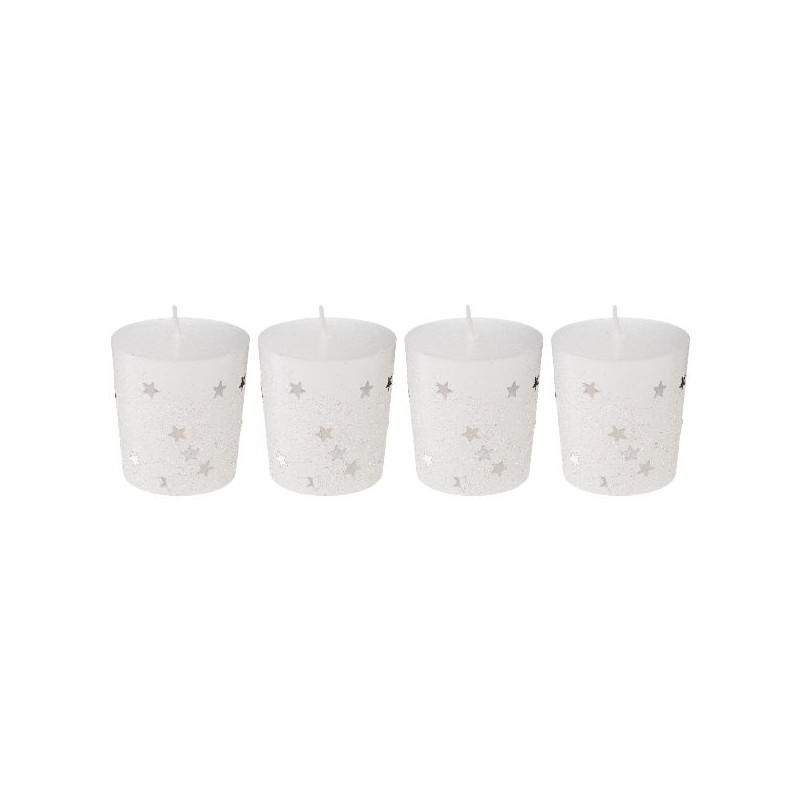 Bougie votive mm x4 blanc decoration de noel de Déco de Noël - Jardinerie Bordeaux et Libourne dans Bougie de Noël et accesso...