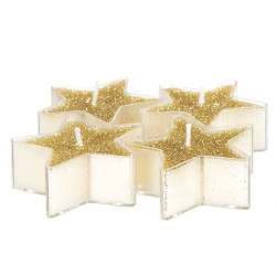 Bougie etoile paillete or x4 decoration noel de Déco de Noël - Jardinerie Bordeaux et Libourne dans Bougie de Noël et accesso...