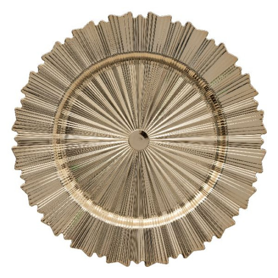 Assiette dore art et decoration de noel d33cm de Déco de Noël - Jardinerie Bordeaux et Libourne dans 🍽️Décoration de table de...