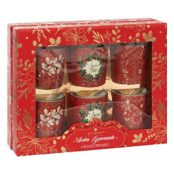 Bougie parfume photophore rouge x6 deco noel de Déco de Noël - Jardinerie Bordeaux et Libourne dans Bougie de Noël et accesso...