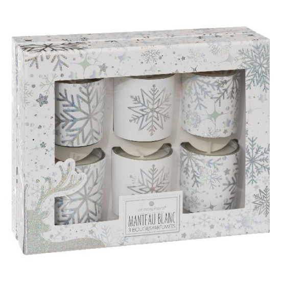 Coffret bougie photophore blanc x6 deco noel de Déco de Noël - Jardinerie Bordeaux et Libourne dans Bougie de Noël et accesso...