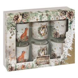 Coffret bougie cannelle/bergamote x6 deco noel de Déco de Noël - Jardinerie Bordeaux et Libourne dans Bougie de Noël et acces...