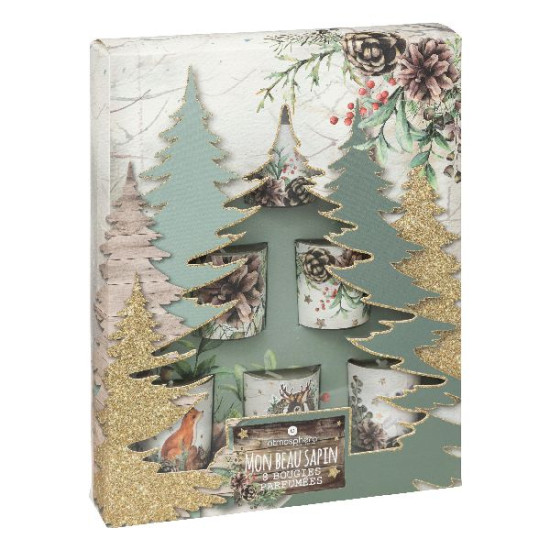 Bougie parfume pot sapin x8 decoration noel de Déco de Noël - Jardinerie Bordeaux et Libourne dans Bougie de Noël et accessoires