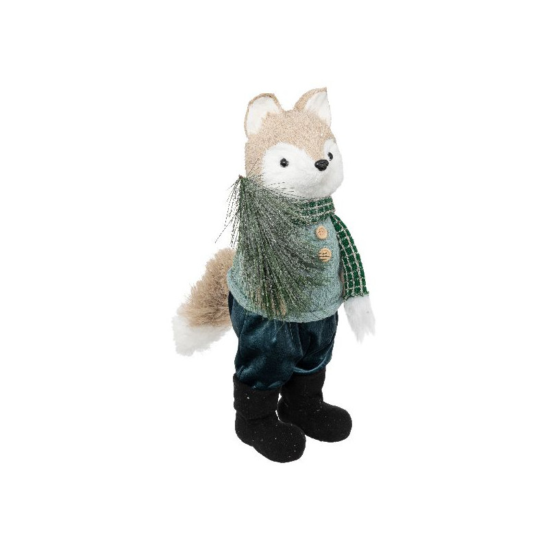 Renard habille sapin 41cm decoration noel de Déco de Noël - Jardinerie Bordeaux et Libourne dans 🎅Figurine de Noël