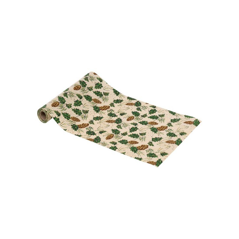 Tissu pomme pin 3m decoration noel de Déco de Noël - Jardinerie Bordeaux et Libourne dans 🍽️Décoration de table de Noël