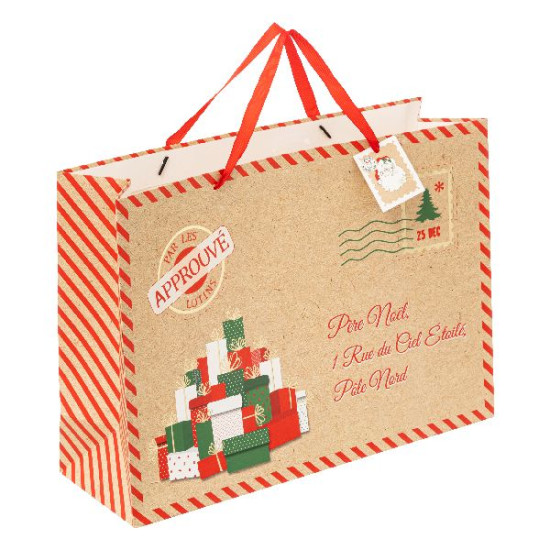 Sac cadeau cher pere noel gm decoration noel de Déco de Noël - Jardinerie Bordeaux et Libourne dans Emballages pour Noël