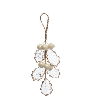 Branche houx or/rose 20cm decoration de noel de Déco de Noël - Jardinerie Bordeaux et Libourne dans 🎄Décoration de Noël