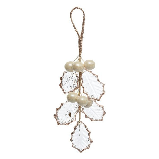 Branche houx or/rose 20cm decoration de noel de Déco de Noël - Jardinerie Bordeaux et Libourne dans 🎄Décoration de Noël