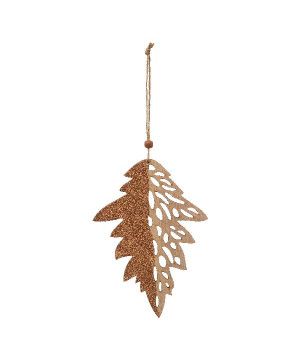 Feuille bois paillette cuivre 18cm deco noel de Déco de Noël - Jardinerie Bordeaux et Libourne dans 🎄Déco de sapin