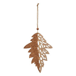 Feuille bois paillette cuivre 18cm deco noel de Déco de Noël - Jardinerie Bordeaux et Libourne dans 🎄Déco de sapin