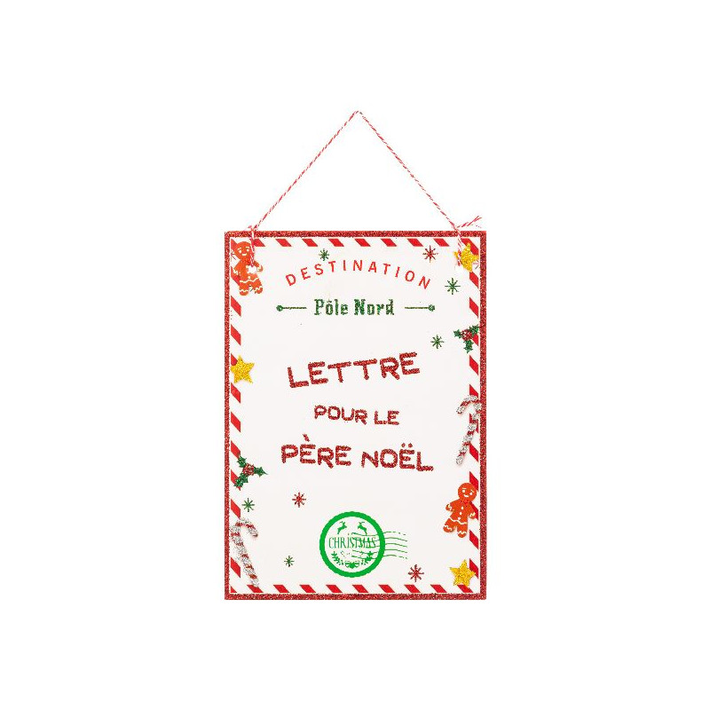 Lettre pere noel rouge/blanc 21cm deco noel de Déco de Noël - Jardinerie Bordeaux et Libourne dans Emballages pour Noël