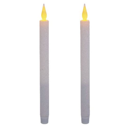 Bougie led paillete x2 blanc decoration noel de Déco de Noël - Jardinerie Bordeaux et Libourne dans Bougie de Noël et accesso...