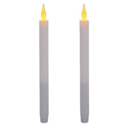 Bougie led paillete x2 blanc decoration noel de Déco de Noël - Jardinerie Bordeaux et Libourne dans Bougie de Noël et accesso...