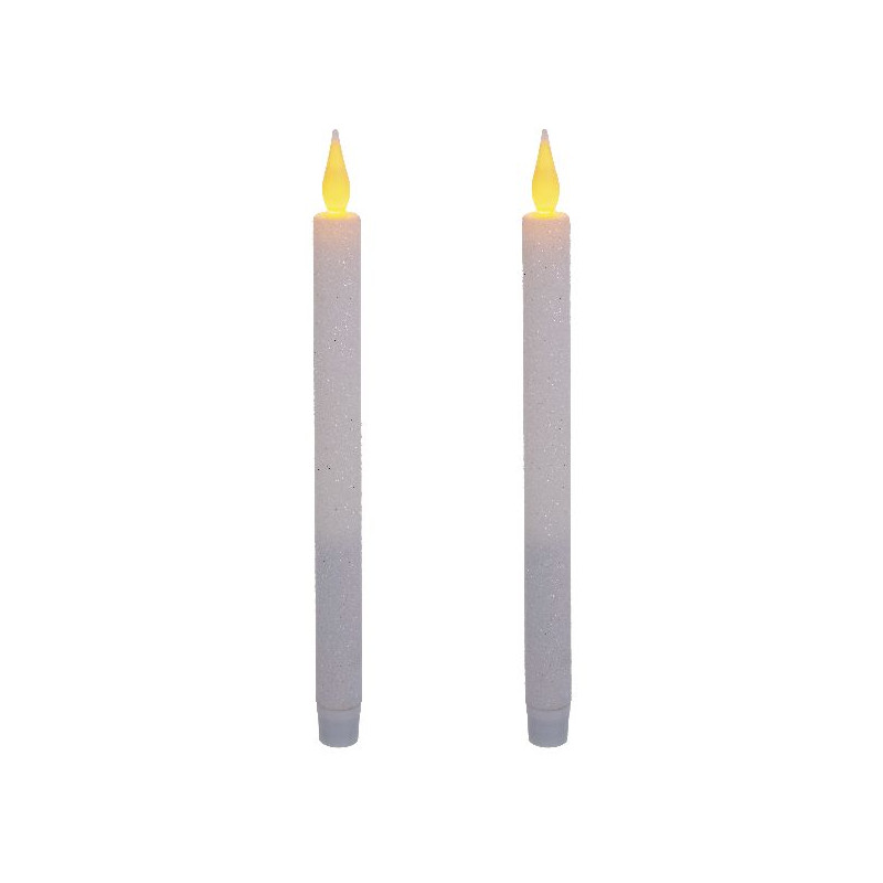 Bougie led paillete x2 blanc decoration noel de Déco de Noël - Jardinerie Bordeaux et Libourne dans Bougie de Noël et accesso...