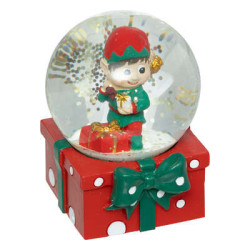 Boule neige et lutin pour decoration de noel de Déco de Noël - Jardinerie Bordeaux et Libourne dans 🧑‍🎄Figurines animées de Noël