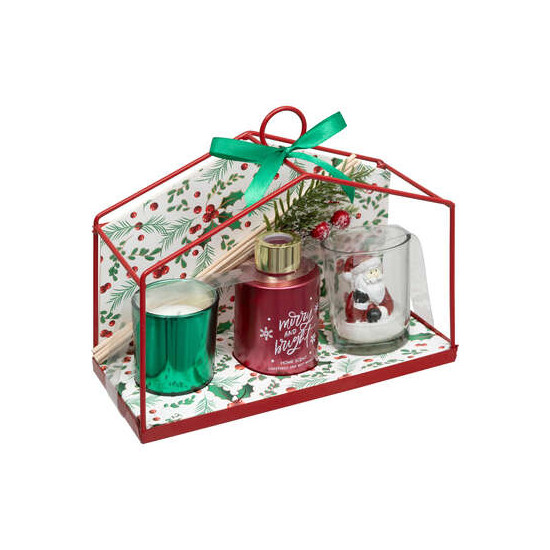 Coffret bougie forme maison decoration noel de Déco de Noël - Jardinerie Bordeaux et Libourne dans Bougie de Noël et accessoires