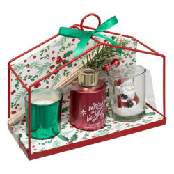 Coffret bougie forme maison decoration noel de Déco de Noël - Jardinerie Bordeaux et Libourne dans Bougie de Noël et accessoires