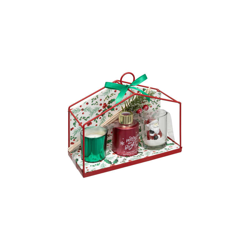 Coffret bougie forme maison decoration noel de Déco de Noël - Jardinerie Bordeaux et Libourne dans Bougie de Noël et accessoires