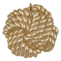 Bougie pelote satin blanc/dore decoration noel de Déco de Noël - Jardinerie Bordeaux et Libourne dans Bougie de Noël et acces...