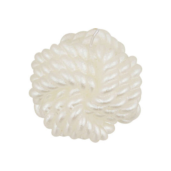 Bougie pelote satin blanc/dore decoration noel de Déco de Noël - Jardinerie Bordeaux et Libourne dans Bougie de Noël et acces...