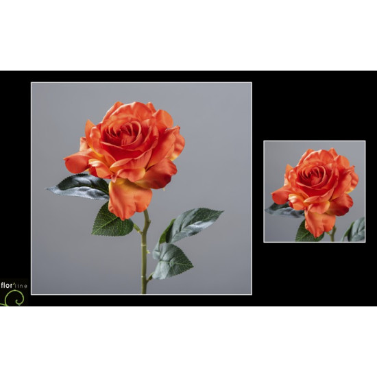 Tige rose ouverte 52cm orange de Fleur artificielle dans Fleur artificielle