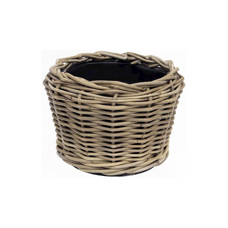 Pot rotin gris d65h50cm - extérieur de Van der leeden dans Caches pots- jardinieres- paniers en Rotin