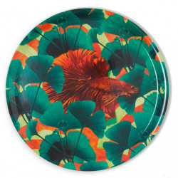 Plateau orangino en metal de Gangzai dans Plat, plateau et dessous de plat