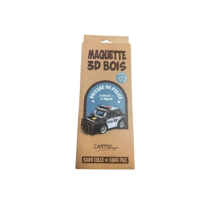 Voiture de police -maquette 3d bois de Jardinerie Bordeaux Libourne Gironde dans 🪀 Jouets pour enfant
