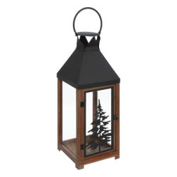 Lanterne bois sapin gm decoration noel de Déco de Noël - Jardinerie Bordeaux et Libourne dans Déco de Noël Divers