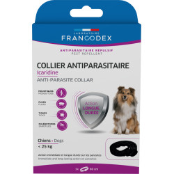 Collier icaridine chien noir de Francodex - anti puce et soin pour chien et chat dans Puces et tiques pour chiens