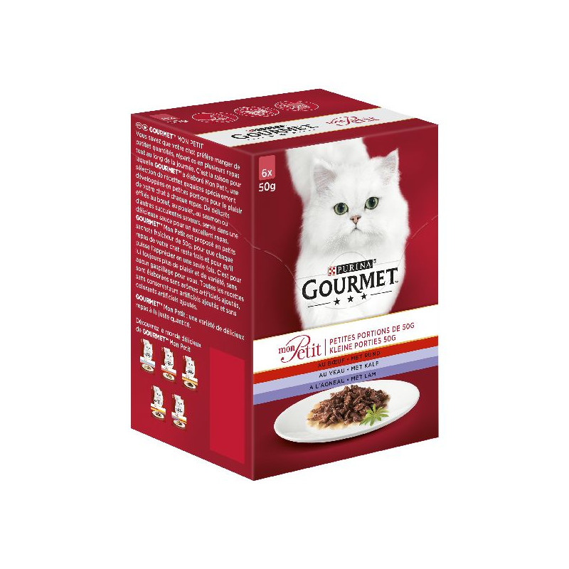 Gourmet mon petit - aux viandes - 6 x 50 g de Animalerie Libourne et Bordeaux - Gironde dans Patees pour chats
