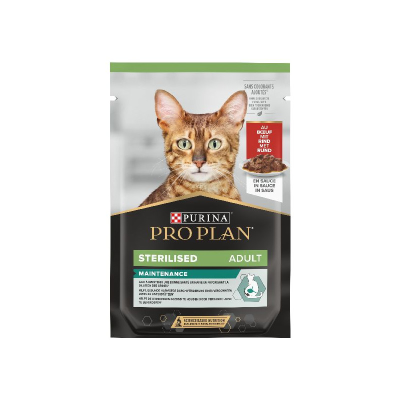 Proplan chat sterilised au boeuf - pochon 85 g de Proplan - croquette chien et chat dans Croquettes Purina Proplan pour chats