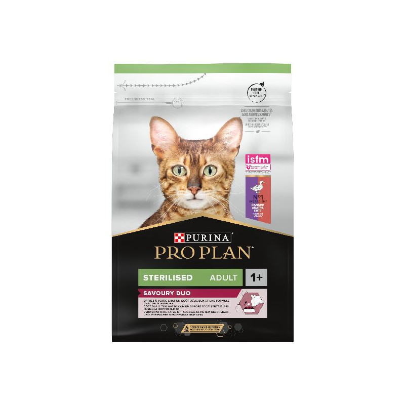 Proplan stérilisé optisavour canard foie 3kg de Proplan - croquette chien et chat dans Croquettes Purina Proplan pour chats