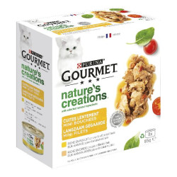 Gourmet nature's creation poulet dinde - 8x85g de Animalerie Libourne et Bordeaux - Gironde dans Patees pour chats