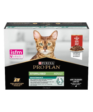 Proplan stérilisé multipack bœuf - 10x85g de Proplan - croquette chien et chat dans Croquettes Purina Proplan pour chats