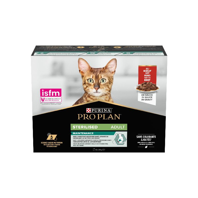 Proplan stérilisé multipack bœuf - 10x85g de Proplan - croquette chien et chat dans Croquettes Purina Proplan pour chats