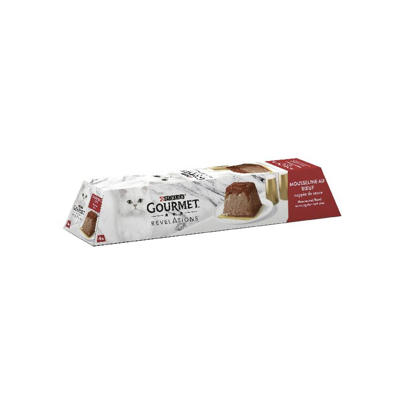 Gourmet revelations mousseline au bœuf 4 x 57g de Animalerie Libourne et Bordeaux - Gironde dans Patees pour chats
