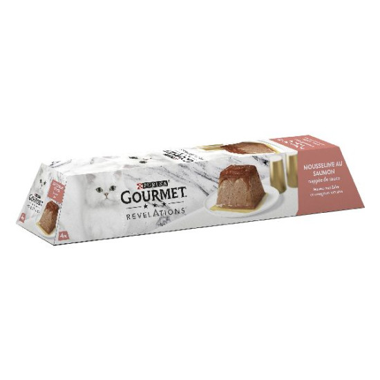 Gourmet revelations mousseline au saumon 4x57g de Animalerie Libourne et Bordeaux - Gironde dans Patees pour chats