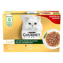 Gourmet gold les effilochés en sauce 12x85g de Animalerie Libourne et Bordeaux - Gironde dans Patees pour chats