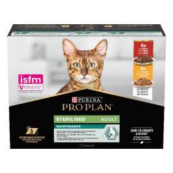 Proplan adulte stérilisé boeuf poulet 10x85g de Proplan - croquette chien et chat dans Patees pour chats