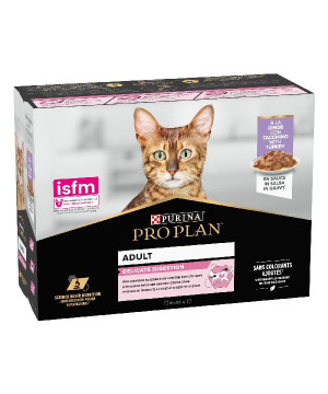 Proplan adulte delicate dinde en sauce 10x85g de Proplan - croquette chien et chat dans Patees pour chats