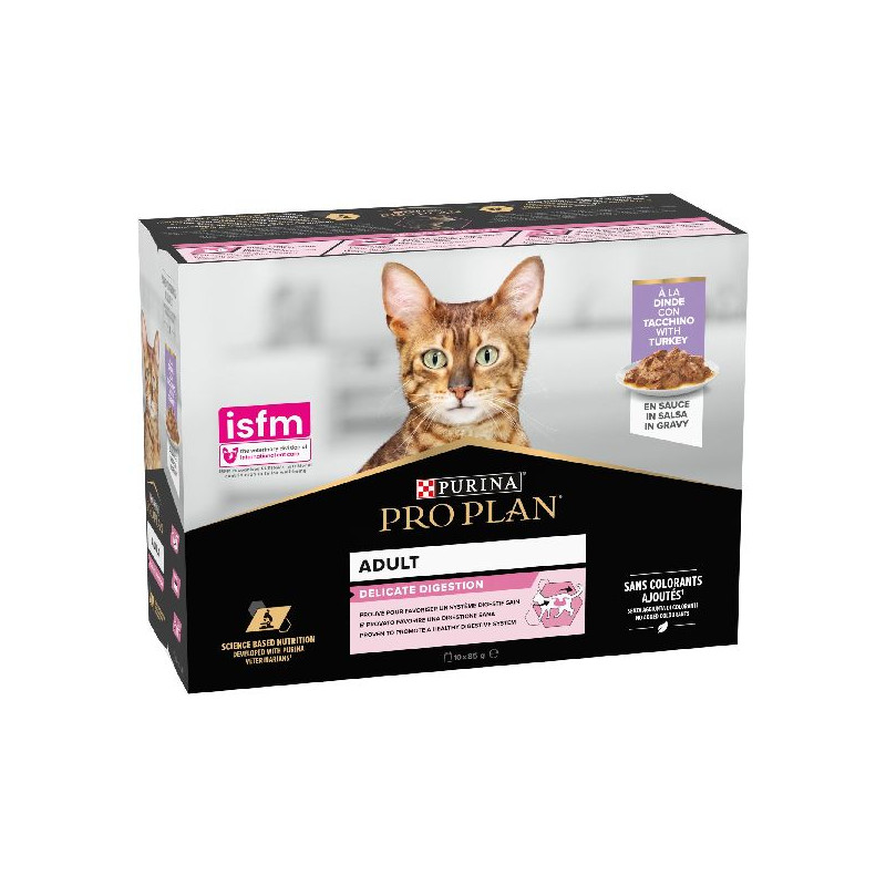 Proplan adulte delicate dinde en sauce 10x85g de Proplan - croquette chien et chat dans Patees pour chats