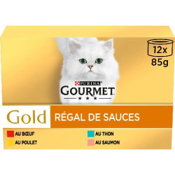 Gourmet gold - régal de sauces -12x85g de Animalerie Libourne et Bordeaux - Gironde dans Patees pour chats