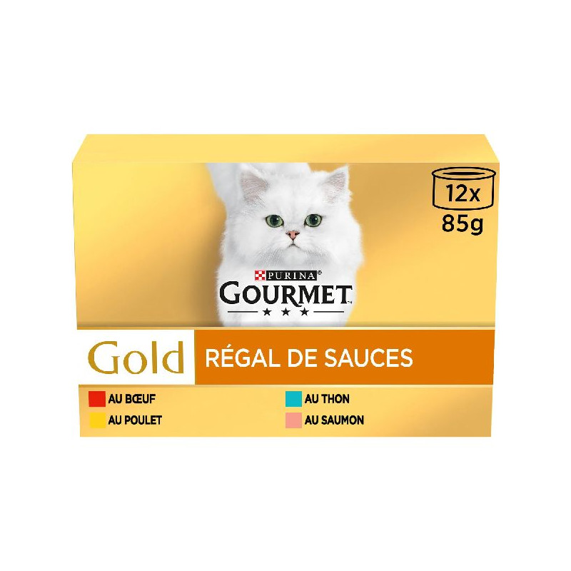 Gourmet gold - régal de sauces -12x85g de Animalerie Libourne et Bordeaux - Gironde dans Patees pour chats