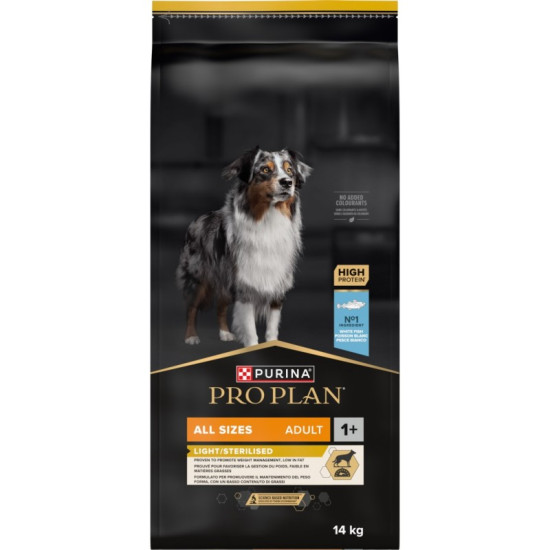 Proplan chien adult light/sterilised poisson 14 de Proplan - croquette chien et chat dans Proplan pour chiens