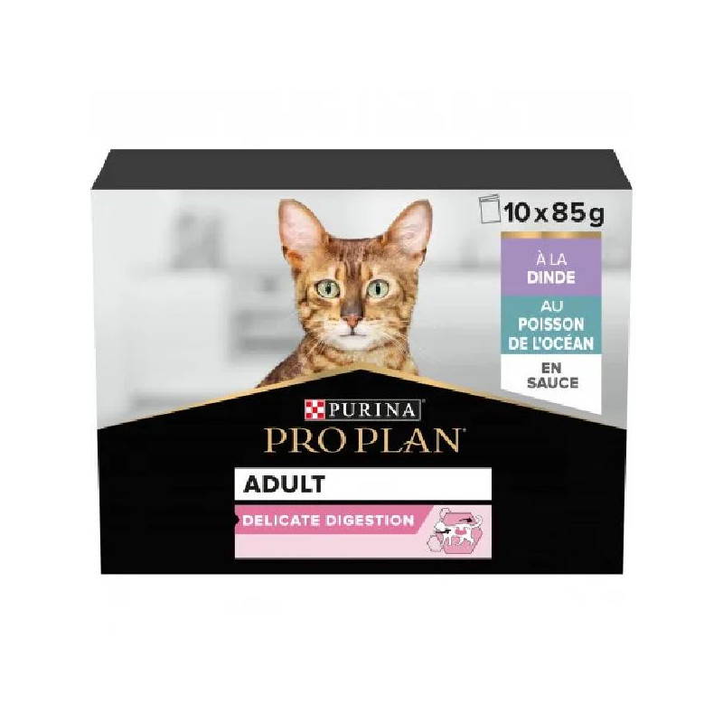 Proplan delicate dinde poisson sauce 10x85g de Proplan - croquette chien et chat dans Patees pour chats