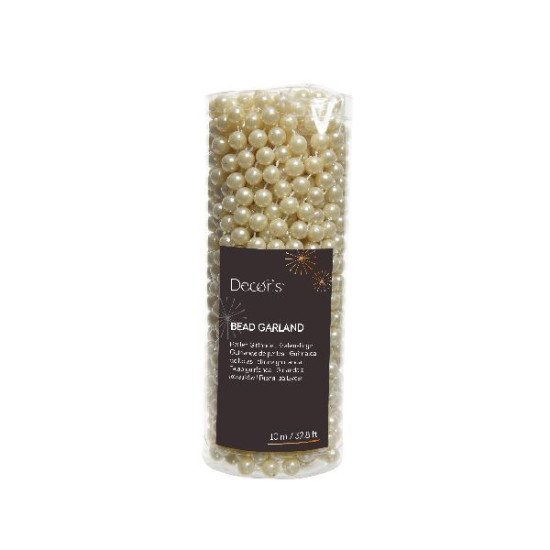Guirlande de perles 10m creme deco noël de Kaemingk - deco de la maison dans 💡Guirlande et déco électrique
