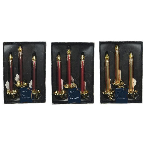 Bougie sur clip champagne pail. d4.3 h4.8 x3 de Kaemingk - deco de la maison dans 🕯️ Bougies et encens